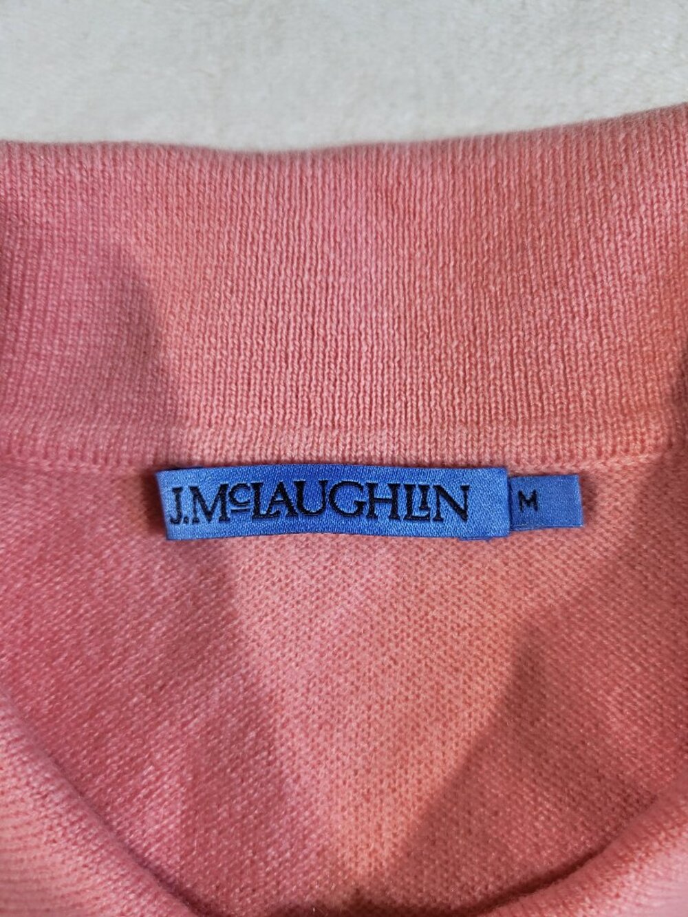 J.McLaughlin Cam Cashmere Polo Sweater Pink - Medium - Picture 7 of 10